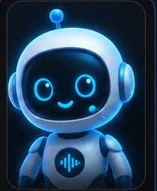 Friendly AI assistant mascot